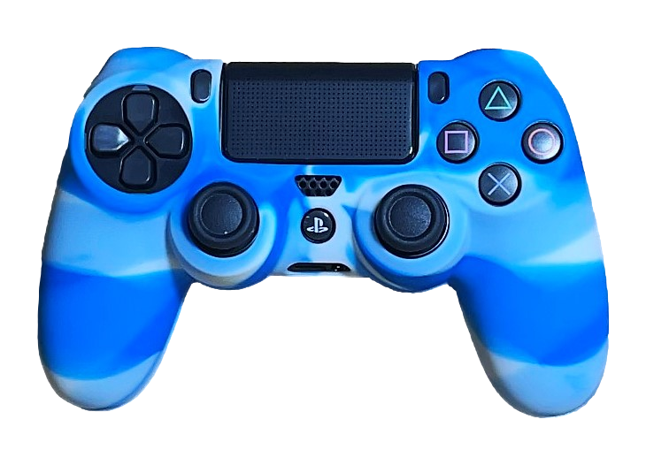 Silicone Cover For PS4 Controller Case Skin -  Light Blue Swirls