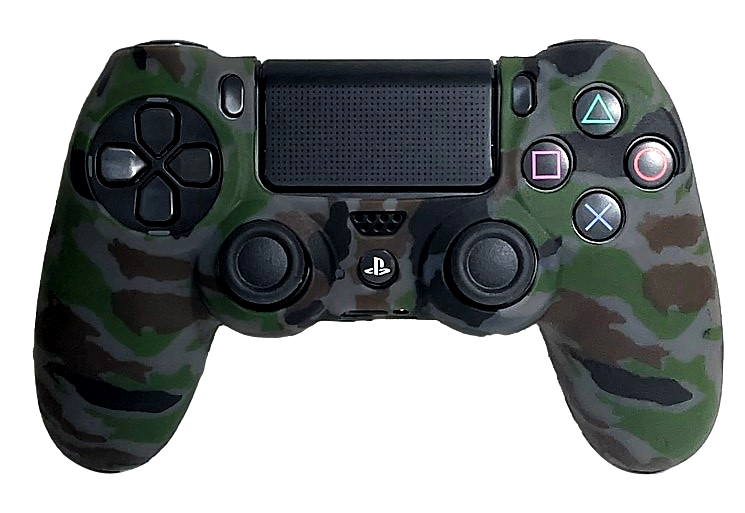 Silicone Cover For PS4 Controller Case Skin - Dark Grey Camo