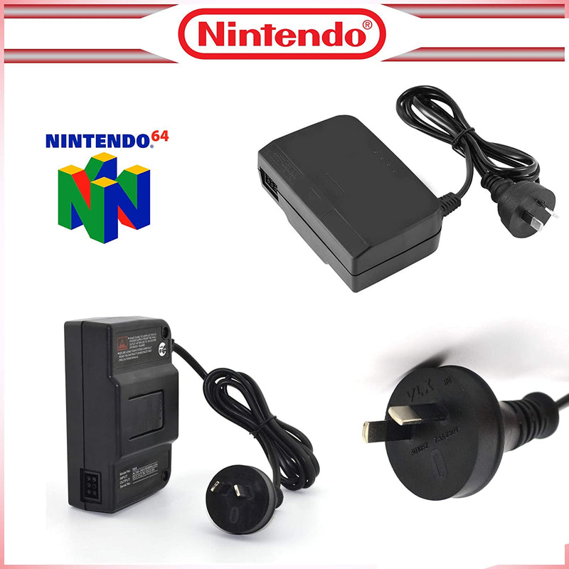 Nintendo 64 N64 Aftermarket Power Supply and AV Cables Brand New AUS/ NZ Plug.
