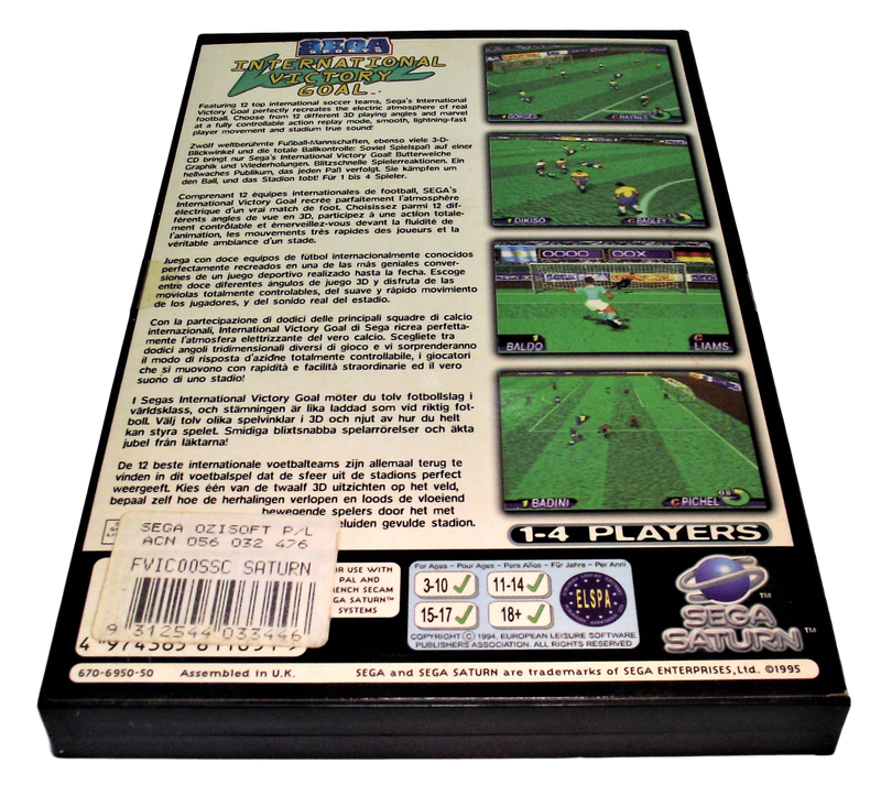 International Victory Goal Sega Saturn PAL *Complete* (Pre-Owned)